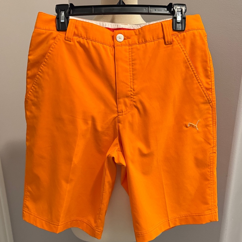 Puma Orange Golf Shorts